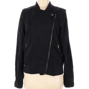 Black American Eagle Utility Asymmetrical Zip Military Jacket